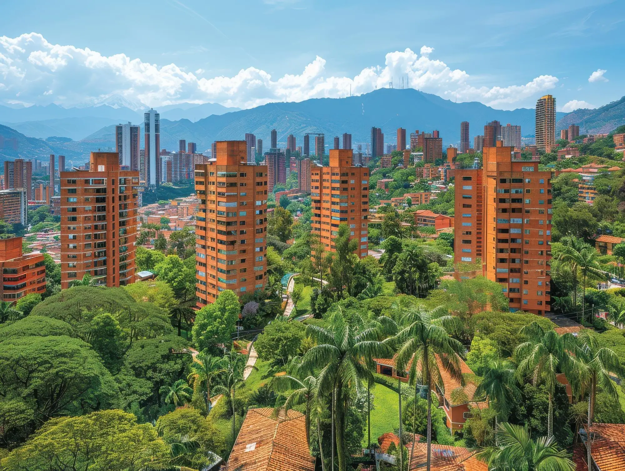 Panorámica urbana de Medellín con edificios del sector inmobiliario